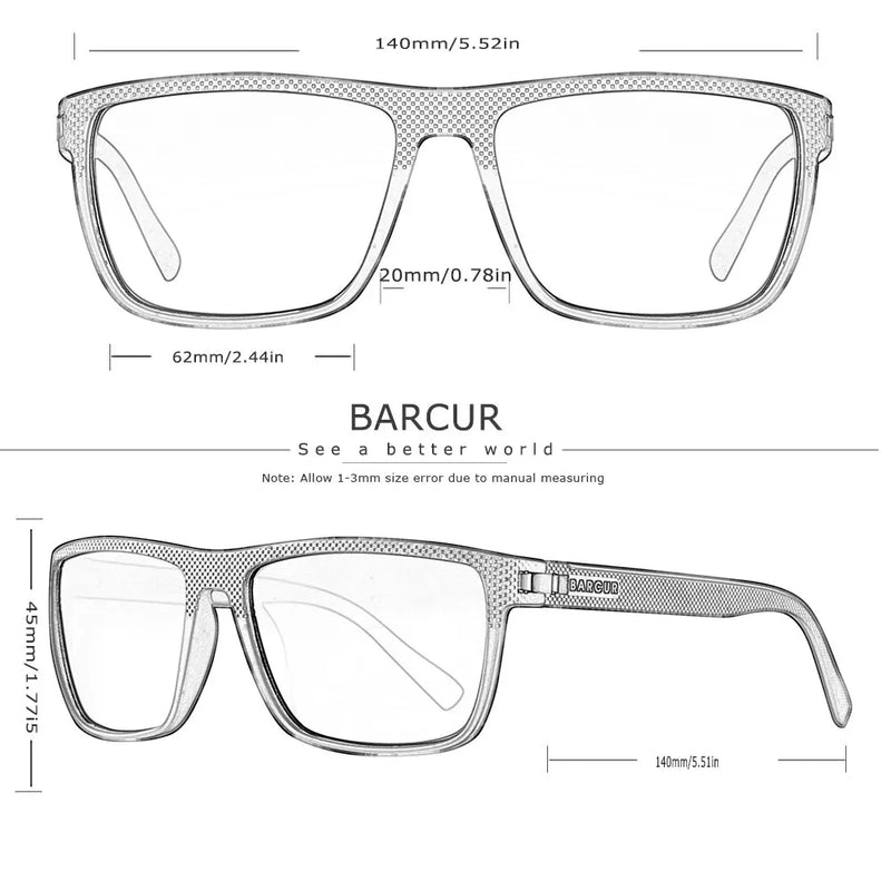 BARCUR Design TR90 Óculos de Sol