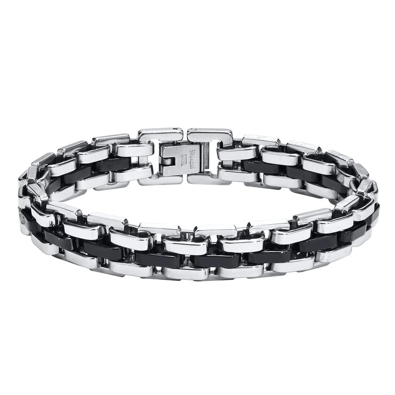 Pulseira Masculina INOX Dois Tons